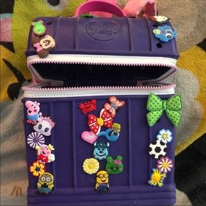 Crocs mini backpack purple pink straps jibbitz inc